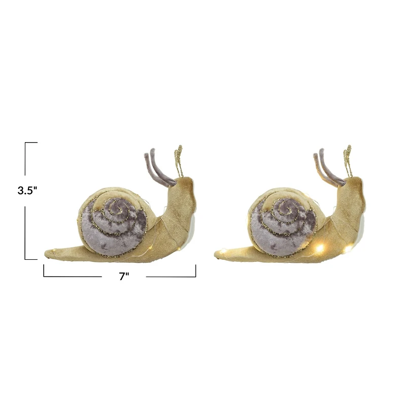 Hello Honey® 7" Purple & Brown Fabric Snail Décor with LED Lights