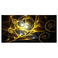 Designart - Golden Curly Spiral on Black