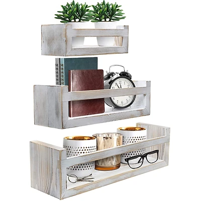 Sorbus Rustic Floating Shelves Set