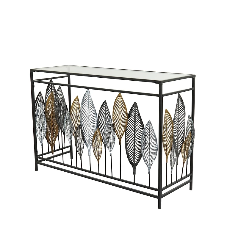 Black Metal Contemporary Console Table, 30" x 44" x 16"