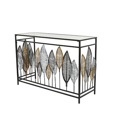 Black Metal Contemporary Console Table, 30" x 44" x 16"