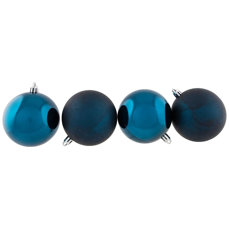 32ct. 3.25" 2-Finish Sapphire Blue Shatterproof Ball Ornaments