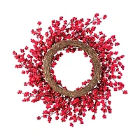 Glitzhome® 25"D Christmas Red Berries Wreath