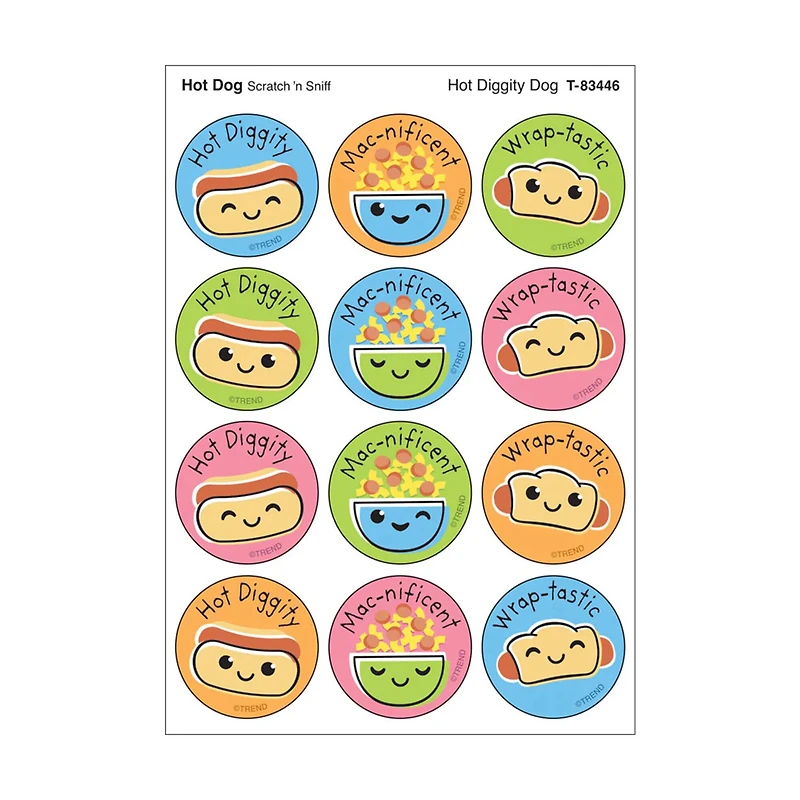 TREND Enterprises® Hot Diggity Dog, Hot Dog scent Scratch 'n Sniff Stinky Stickers®, 48 Per Pack, 6 Packs total of 288