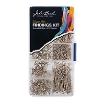 John Bead 8 Slot Round Silver Assortment Findings Jewelry Making Kit, 671ct.
