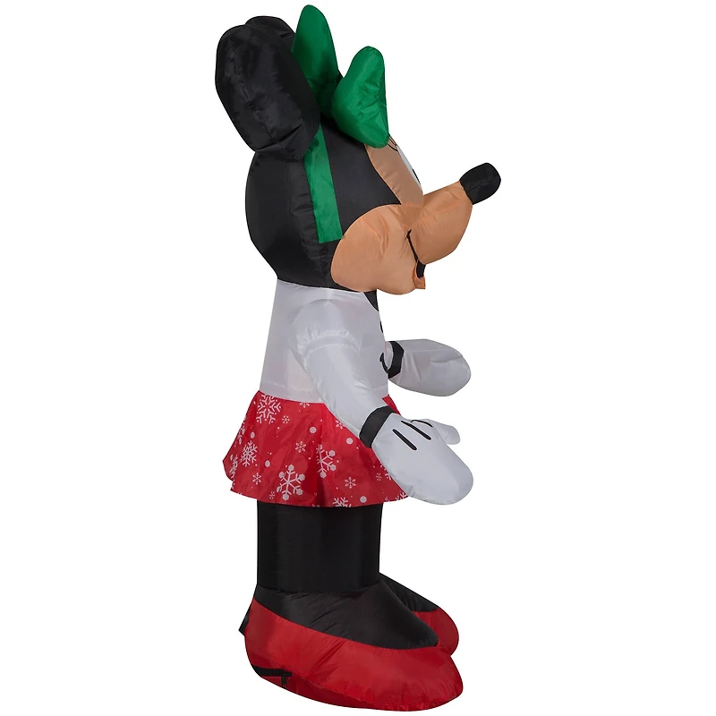 3.5ft. Airblown® Inflatable Minnie Mouse in Snowman Sweater and Snowflake Skirt