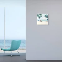 Stupell Industries Woman Lounging under Palm Tree Coastal Landscape,12" x 12"