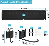 NEX™ 16.5" Black 6-Bicycle Storage Wall Rack