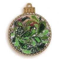 Wonderland Crafts Red & Green Swirl Ball Ornament Bead Embroidery Kit