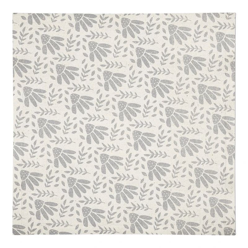 Simple Gray Florals 10" x 10" Cotton Twill Napkin