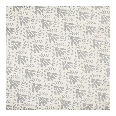 Simple Gray Florals 10" x 10" Cotton Twill Napkin