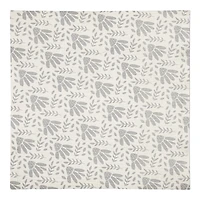 Simple Gray Florals 10" x 10" Cotton Twill Napkin