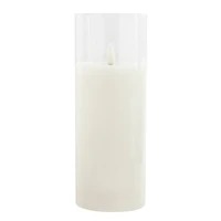 3" x 8" Flickering Flame LED Glass Wax Candle by Ashland