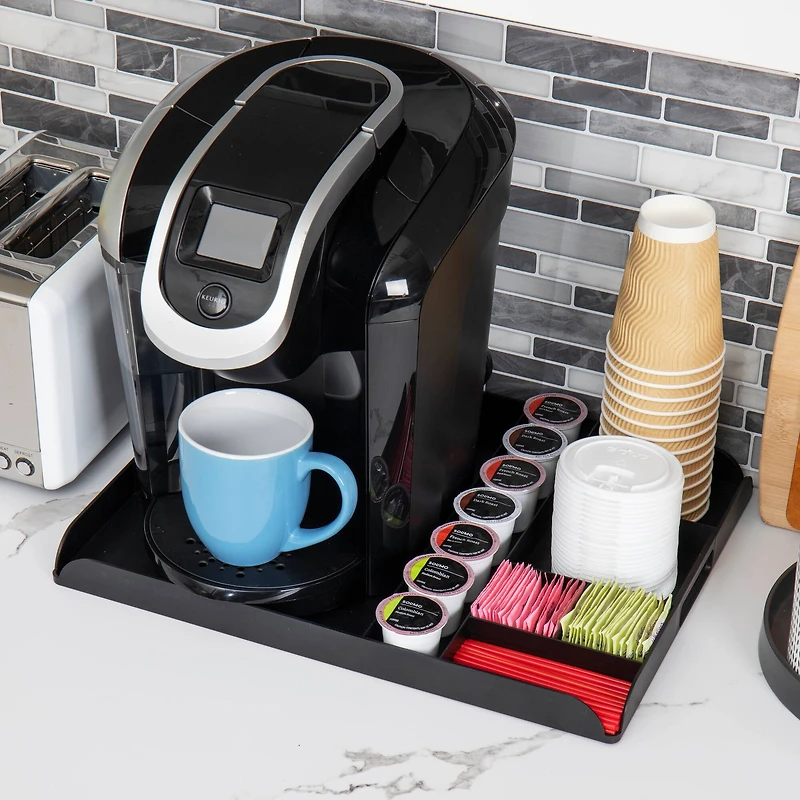 Mind Reader Anchor Collection 7-Pod Capacity Black Coffee Station Countertop Organizer