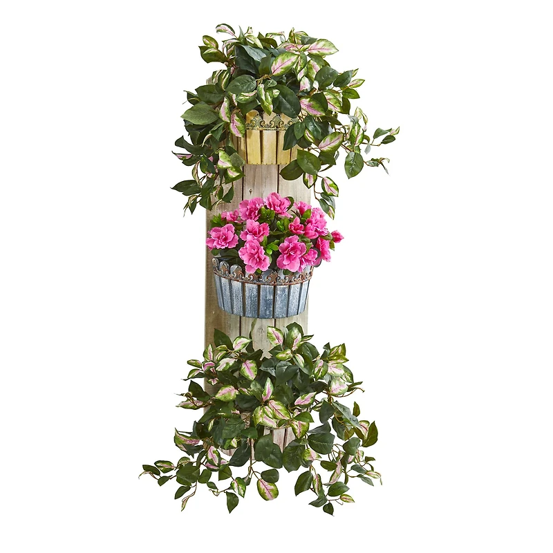 3.25ft. Azalea & Hoya Plants in Wall Décor Planter