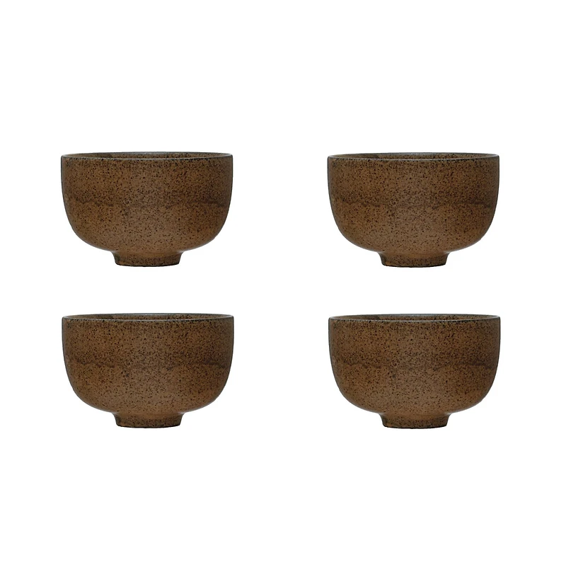 Hello Honey® Brown Reactive Glaze Modern Stoneware Bowl Set
