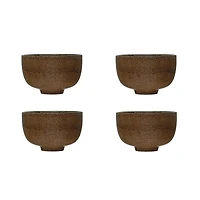 Hello Honey® Brown Reactive Glaze Modern Stoneware Bowl Set