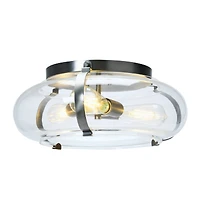 Hello Honey® Robert Stevenson Lighting Alston 16" Antique Nickel Glass & Metal Flush Mount Ceiling Light