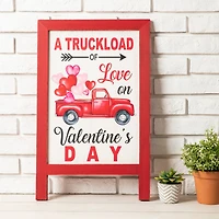 Glitzhome® 24" Wooden Valentine's Truck Standing Porch Sign