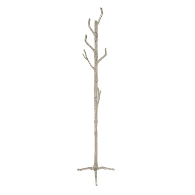 Silver Aluminum Eclectic Coat Rack, 71" x  17" x  17"