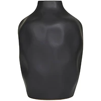CosmoLiving by Cosmopolitan Black Ceramic Faceted Vase 9" x 9" x 14"