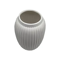 8 Pack: 9" White Geometric Fluted Ceramic Vase by Ashland®