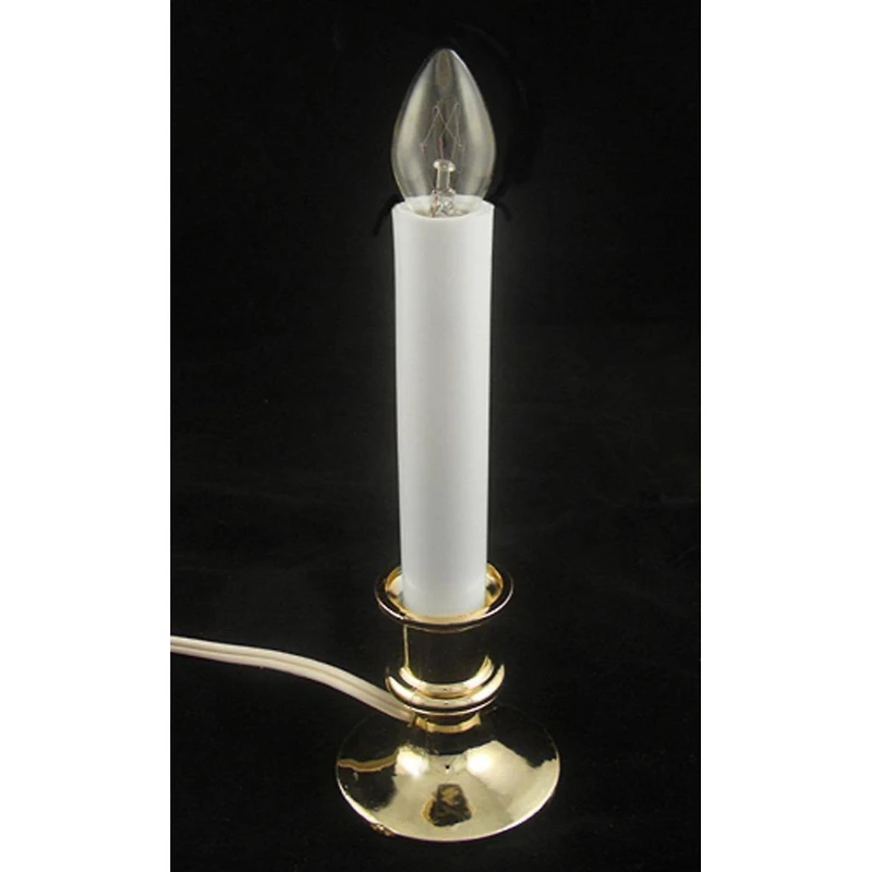 9" White & Gold Christmas Candle Lamp with Timer