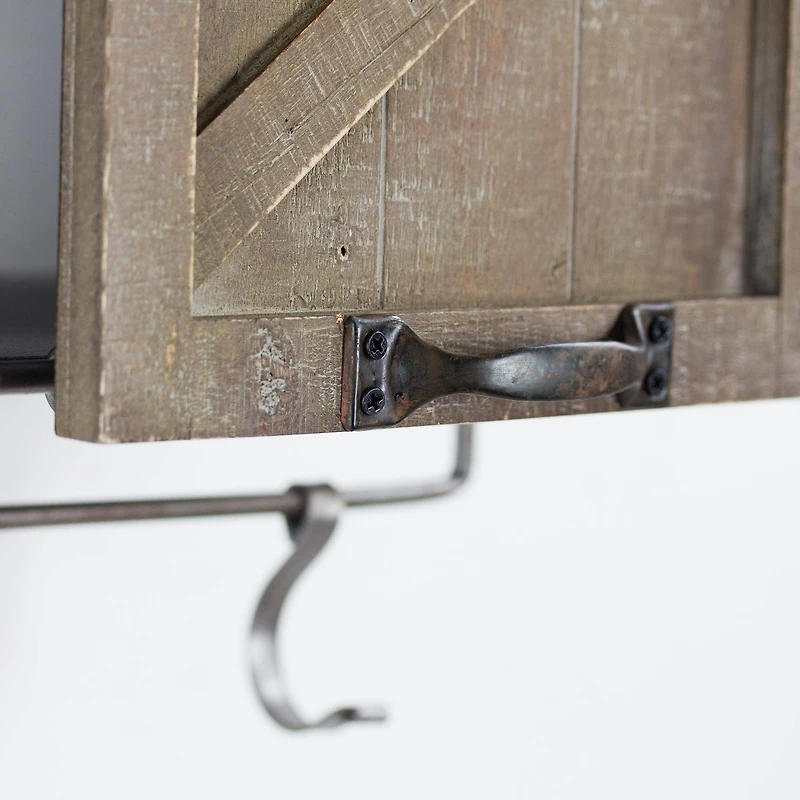 Rustic Sliding Barn Door Coat & Towel Rack