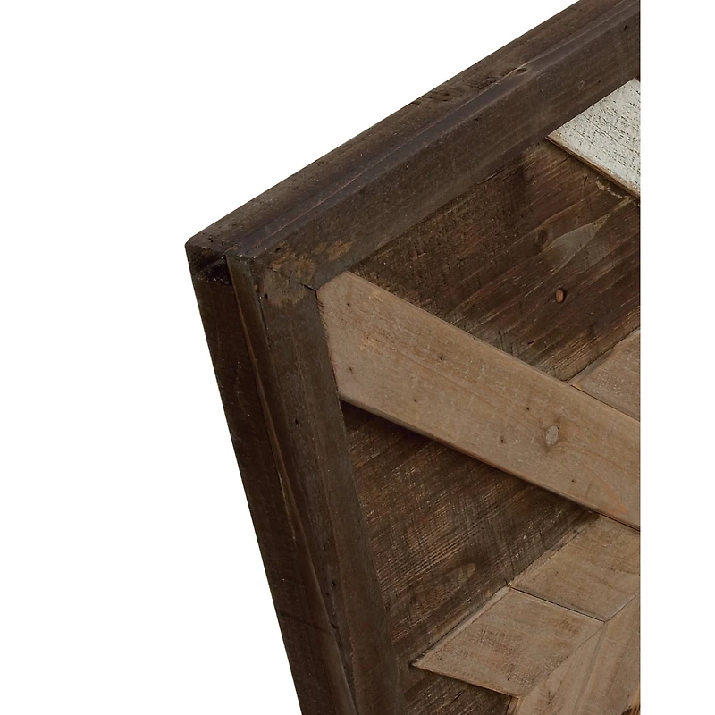 48" Brown Farmhouse Abstract Wood Wall Decor