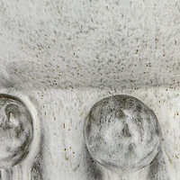 Hello Honey® 12.25" White Terra Cotta Footed Vase with Raised Dots & Reactive Glaze