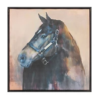 Framed Horse Canvas Art 24" sq