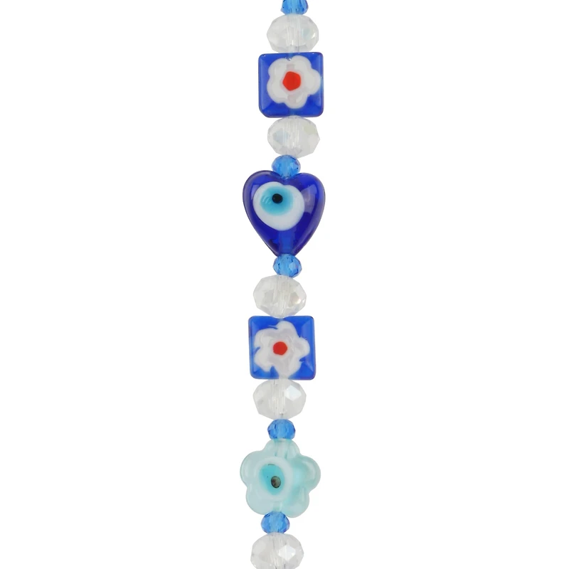 12 Pack: Blue Evil Eye Lampwork Glass Bead Mix by Bead Landing™