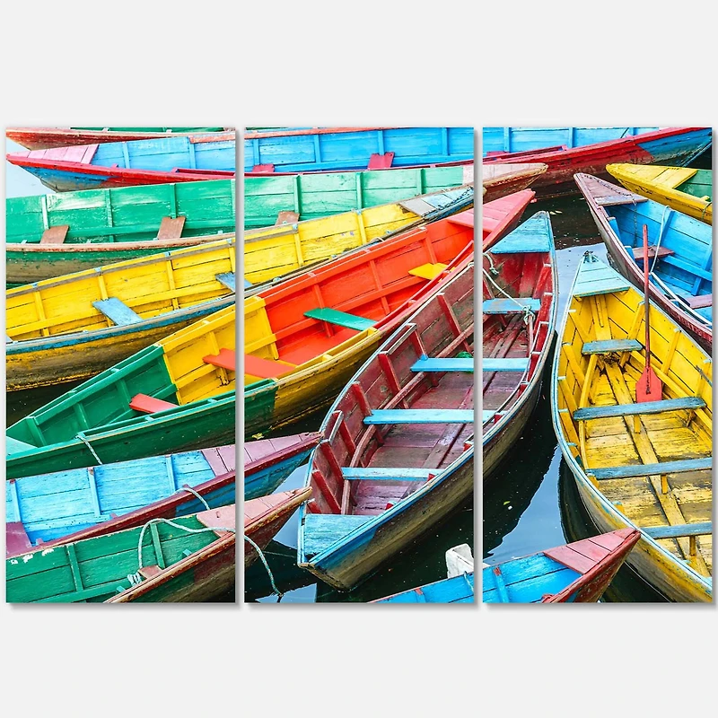 Designart - Rowing Boats on the Lake in Pokhara
