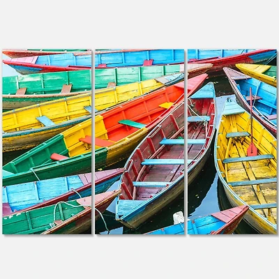 Designart - Rowing Boats on the Lake in Pokhara