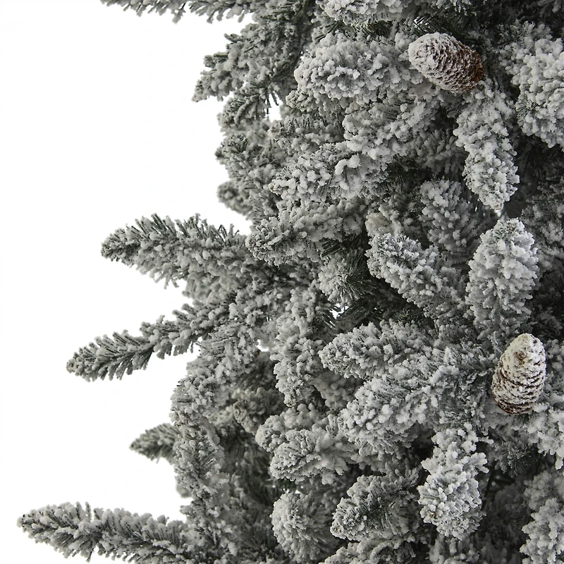 7.5ft. Unlit Flocked Livingston Fir Artificial Christmas Tree with Pine Cones