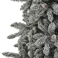 7.5ft. Unlit Flocked Livingston Fir Artificial Christmas Tree with Pine Cones