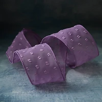 2.5" x 3yd. Crinkle Chiffon Wired Pom Pom Dot Ribbon by Celebrate It® Classic