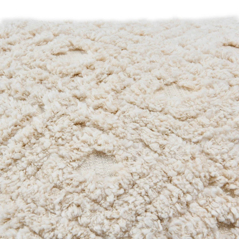 Hello Honey® Cream Cotton Tufted Pillow with Pom Poms