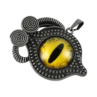 12 Pack: Found Objects Yellow Eye Pendant by Bead Landing™
