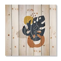 Designart - Abstract Flowers On Minimal Shapes IX