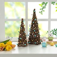 Glitzhome® Easter Rattan & Berries Table Tree Set