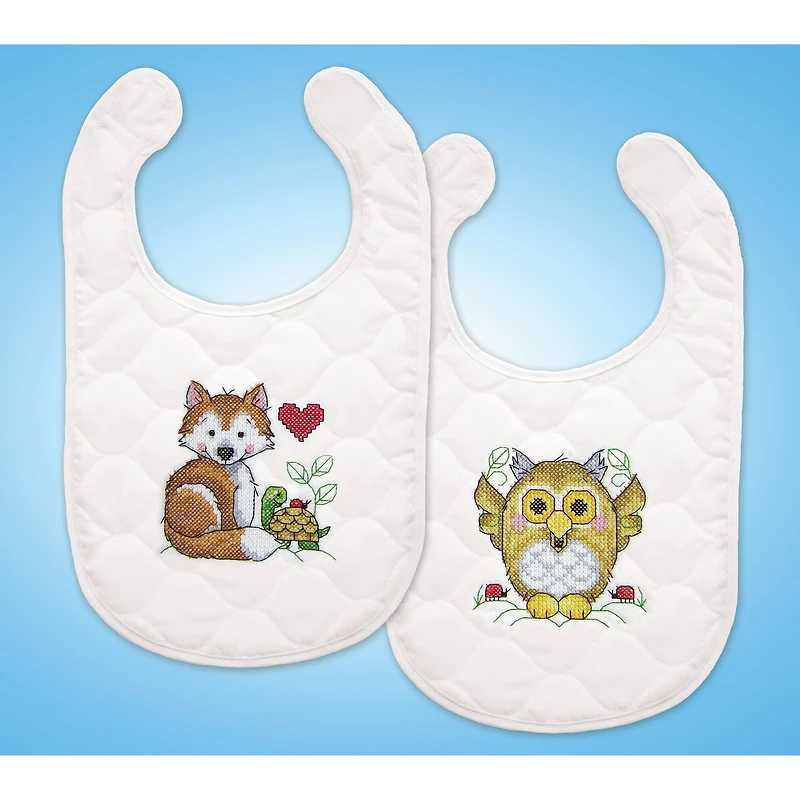 Design Works™ Baby's Forest Bibs Stamped Cross Stitch Kit