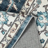 Glitzhome® 5ft. x 8ft. Blue & Ivory Oriental Area Rug