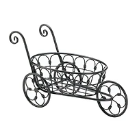 11" Black Iron Flower Cart
