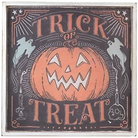 18.75" Trick or Treat Jack O Lantern Halloween Wall Sign