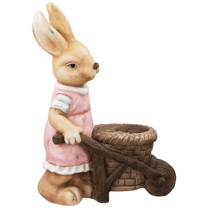 18.75" Girl Rabbit Outdoor Easter Garden Planter