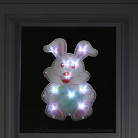 14" Pink & White LED Lighted Easter Bunny Window Silhouette