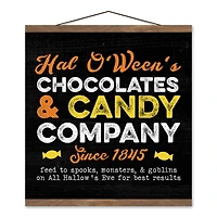 Halloween Candy Teak Hanging Canvas