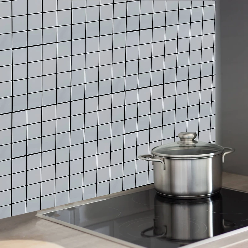 Simplify White Peel & Stick Wall Tile Mini Square, 4ct.