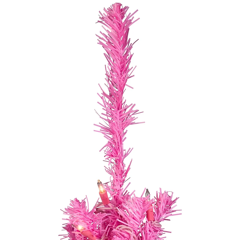 4ft. Pre-Lit Medium Pink Pine Artificial Christmas Tree, Clear Lights